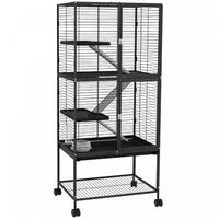 Pawhut Cage A Furet Roulant 53,5 Po De Hauteur Pour Petits Animaux, Cage A 4 Niveaux Pour Chinchilla