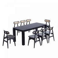 Paragon et Rockaway Ensemble de salle a manger moderne chic industriel 9 pieces en noir et gris