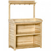 Outsunny Table Banc Jardin, Banc De Travail En Bois Avec Crochet