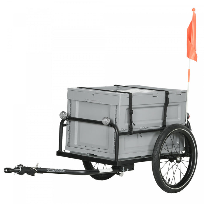 Aosom Remorque Cargo Pour Velo Avec Boite De Rangement Amovible