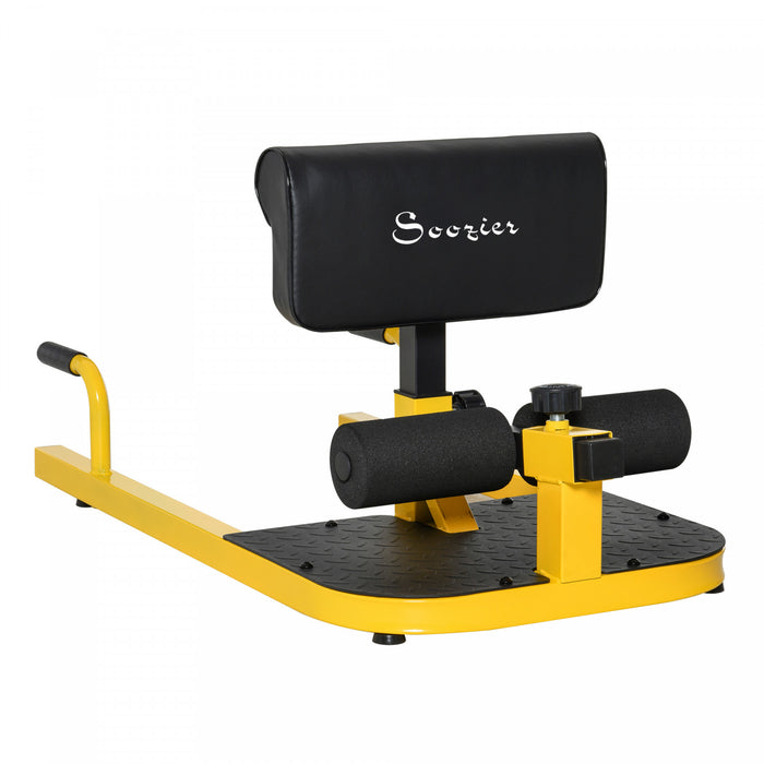 Soozier Multifonction Reglable Squat Machine Sissy Squat Jambe Exerciseur Pompe Abdo Musculation A Domicile Gym Workout Jaune