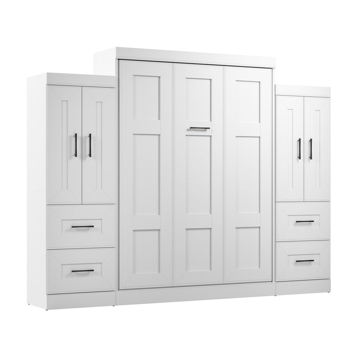 Grand lit escamotable Edge de Bestar avec garde-robes (115 po [L]) - blanc