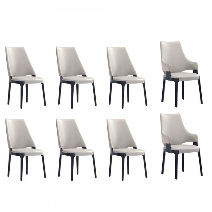 Ensemble de 8 chaises de salle a manger Kara Modern en gris clair
