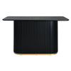 Table a manger industrielle moderne Jett 63 pouces avec base piedestal MDF et fer, noir