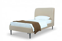  Lit une place Heather style milieu du siecle moderne en velours taupe et noir