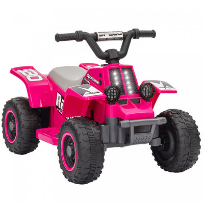 Qaba 6v Kids Atv Quad, 4 Wheeler Battery Powered Ride-On Electric Ride On Car With Led Headlights, F|Qaba Quad 6 V Pour Enfants, 4 Roues Alimentees Par Batterie, Voiture Electrique Avec Phares Led, Ava