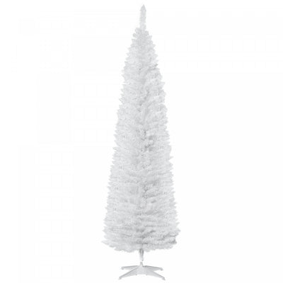 Homcom 7ft Pencil Artificial Christmas Tree With Realistic Branches|Homcom Arbre De Noel Artificiel Mince De 7 Pieds 499 Branches