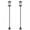 Outsunny Lot De 2 Lampadaires Solaires De 72 Po, Lampadaires A Led Ip44