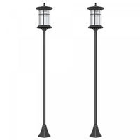 Outsunny Lot De 2 Lampadaires Solaires De 72 Po, Lampadaires A LED Ip44