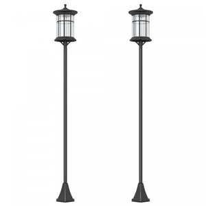 Outsunny Lot De 2 Lampadaires Solaires De 72 Po, Lampadaires A Led Ip44