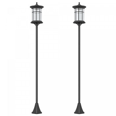 Outsunny 72" Solar Post Light, Ip44 LED Outdoor Street Light, 2 Pack|Outsunny Lot De 2 Lampadaires Solaires De 72 Po, Lampadaires A LED Ip44