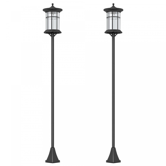 Outsunny Lot De 2 Lampadaires Solaires De 72 Po, Lampadaires A Led Ip44