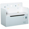 Qaba Boite De Rangement Pour Jouets En Bois Pour Enfants 2 En 1 Design Avec Banc De Siege A Gaz 23,5\" X 11,75\" X 19,75\" Bleu Clair
