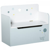 Qaba Boite De Rangement Pour Jouets En Bois Pour Enfants 2 En 1 Design Avec Banc De Siege A Gaz 23,5