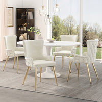  Ensemble de salle a manger moderne Sophia 5 pieces avec table et chaises, beige