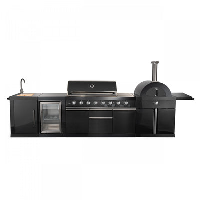 Forno All'Aperto 87,600 BTU BBQ, Sink & Bar Module, Gas Pizza Oven, Black Countertops - FODKT2551BLK | Barbecue All'Aperto 87 600 BTU, module evier et bar, four a pizza a gaz, comptoir noir – FODKT2551BLK