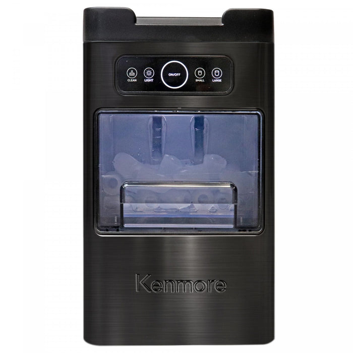 Machine a glacons a chargement frontal Kenmore, 26 lb/24 h, acier inoxydable noir