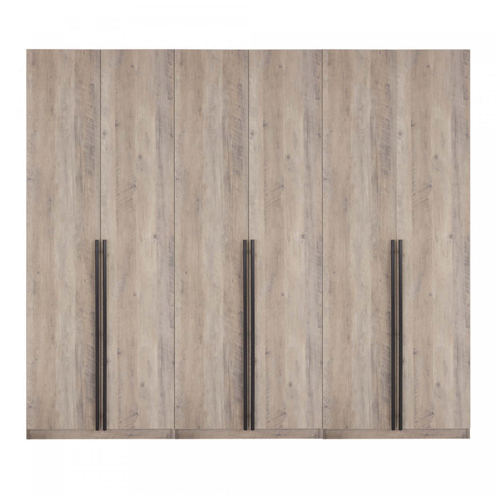 Armoire-penderie moderne Lee 3 pieces en gris rustique