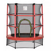 Outsunny Trampoline pour enfants Φ55\" avec filet, cadre en acier, rebondeur rond d'interieur, age 3 a 6 ans, rouge