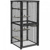 Pawhut 33 \"l Cag Cage Multi-level Catio Steel Exterieur Chat Enceinte Avec Couvercle Resistant Aux Uv Et A L'eau, 5 Plates-formes, Coussinets Mous, Portes Doubles, Noir