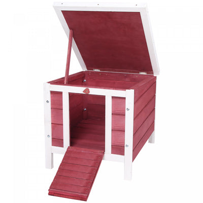 Pawhut 20"x16.5"x17" Wooden Rabbit Hutch Small Animal House Bunny Guinea Pig Pet Cage Coop Cat Shelt|Pawhut Petit Clapier Pour Lapin Maison Pour Cochon D'inde Cage Pour Chien En Bois Avec Toit Ouvrant