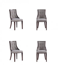  Chaise de salle a manger traditionnelle en bois avec assise rembourree gris Fifth Avenue - Lot de 4
