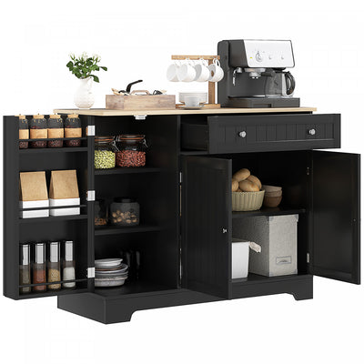 41" Sideboard Buffet Cabinet with Storage Drawer, Adjustable Shelf, Black