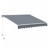 Outsunny 10' X 8' Abri D'auvent Retractable Manuel Avec Manivelle, Gris