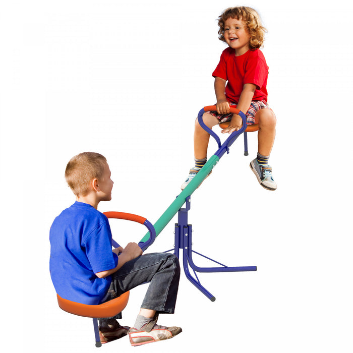 Outsunny Balancoire pivotante pour enfants, bascule reglable avec rotation a 360 degres, equipement de terrain de jeu exterieur pour jardin, aire de jeux, 3 a 8 ans, multicolore