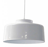 Luminaire suspendu Kup de Dainolite en métal, avec fini blanc et 1 ampoule