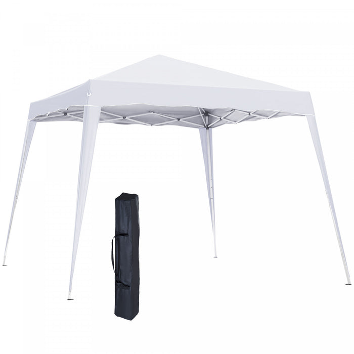 Outsunny Tente D'exterieur Pliable 8' X 8' Avec Sac, Blanc