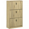 HOMCOM Armoire a chaussures avec 3 tiroirs rabattables, 18 paires, Chene