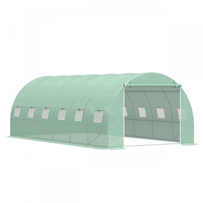 Outsunny 19.7' X 9.8' X 6.6' Large Walk-in Greenhouse Garden Plant Seed Growing Tent Tunnel Shed Wit|Outsunny 19,7 'x 9,8' X 6,6' Grande Serre De Jardin A Effet De Serre Tunnel De Culture De Graines De