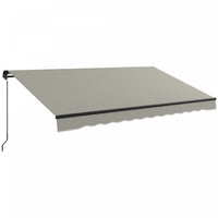 Outsunny 12' X 10' Auvent Retractable, Abri Pare-soleil, Gris Clair