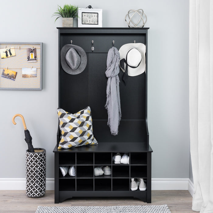 Portemanteau avec rangement pour chaussures - noir