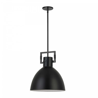 Dainolite Liberty 1 Light Pendant Matte Black Finish Matte Black Metal Shade Lamp|Luminaire suspendu Liberty de Dainolite avec abat-jour en métal noir mat, fini noir mat et 1 ampoule