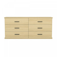  Commode traditionnelle Clifford en chene naturel (6 tiroirs)