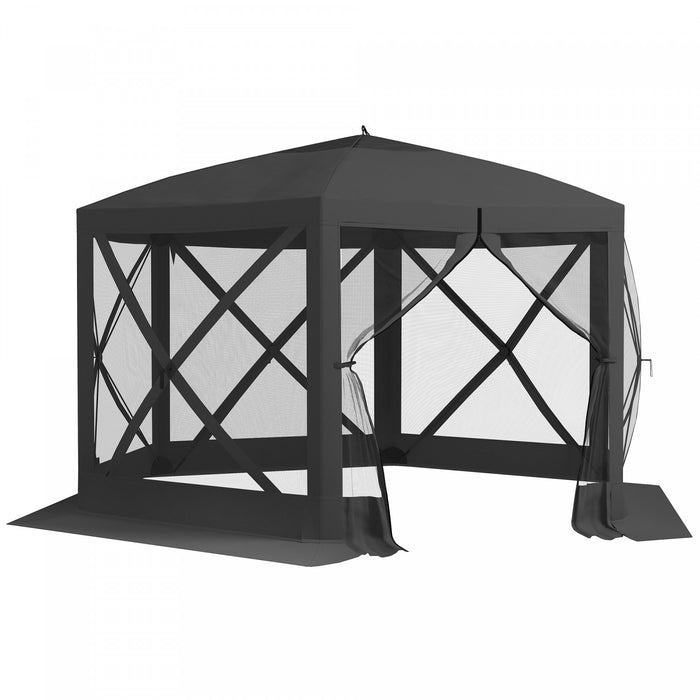 Outsunny Tente Moustiquaire Escamotable 12' X 12', Abri De Camping, Noir