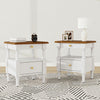 Aspen Lot de 2 Tables de Nuit avec Tiroirs et Etageres Ouvertes, Blanc Lait