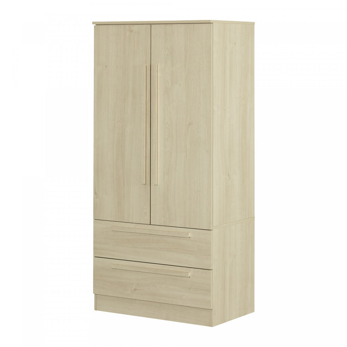 Acapella Armoire Penderie Avec Portes Et Tiroir - Chene Blanchi