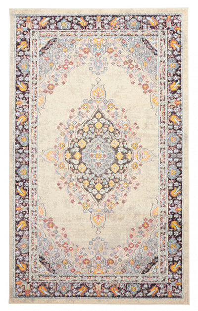 Lea Ivory Rug 5'0" x 8'0" | Tapis Traditionnel Lea 5'0" x 8'0" en Ivoire