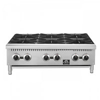 Plaque de cuisson a gaz Commerciale de 36 po avec 6 bruleurs, 156 000 BTU, acier inoxydable – FCMHP0079-36