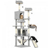 76\" Cat Tree, Large Cat Tower for Indoor Cats, Light Grey