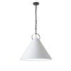 Luminaire suspendu Princeton de Dainolite de 24 po de diamètre avec abat-jour blanc, fini noir mat et 1 ampoule
