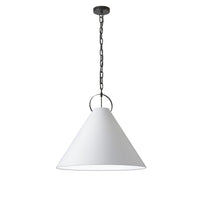 Luminaire suspendu Princeton de Dainolite de 24 po de diamètre avec abat-jour blanc, fini noir mat et 1 ampoule