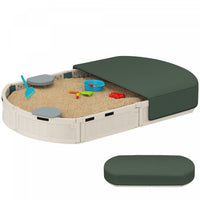 Outsunny Bac A Sable Pour Enfants Avec Couvercle, Bac A Sable Pour L'exterieur Avec Siege D'angle, A