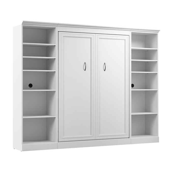 Lit double escamotable Versatile de Bestar avec organisateurs de garde-robe (109 po [L]) - blanc