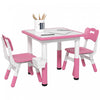 Qaba Ensemble Table Et Chaises Pour Enfants, 3 Pcs, Table Et Chaises Reglables En Hauteur Avec Rangement, Table D'activite, Pour Salle De Jeux, Creche, Salle De Classe, Ages De 18 Mois A 5 Ans, Rose