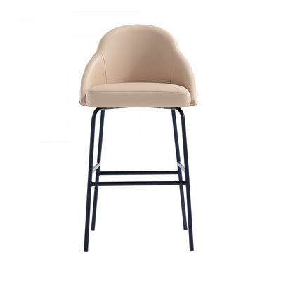 Gracie Modern Metal Upholstered Barstool in Tan and Black Bar Stool | Tabouret de bar moderne en metal Gracie, rembourre, couleur beige et noir