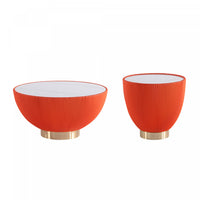  Ensemble de 2 tables Anderson Modern : table basse et table d’appoint, orange
